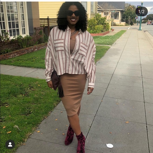 Long-sleeved boxy button down shirt - Picture 5 of 5